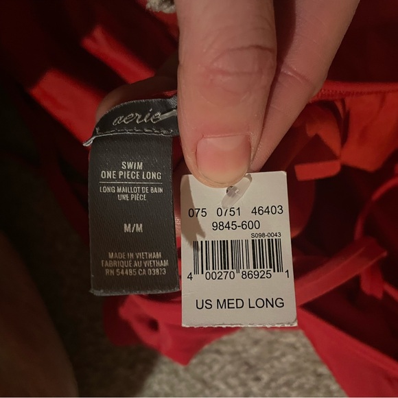 NWT Aerie Red One Piece Swimsuit Size Medium (long) - Picture 3 of 3